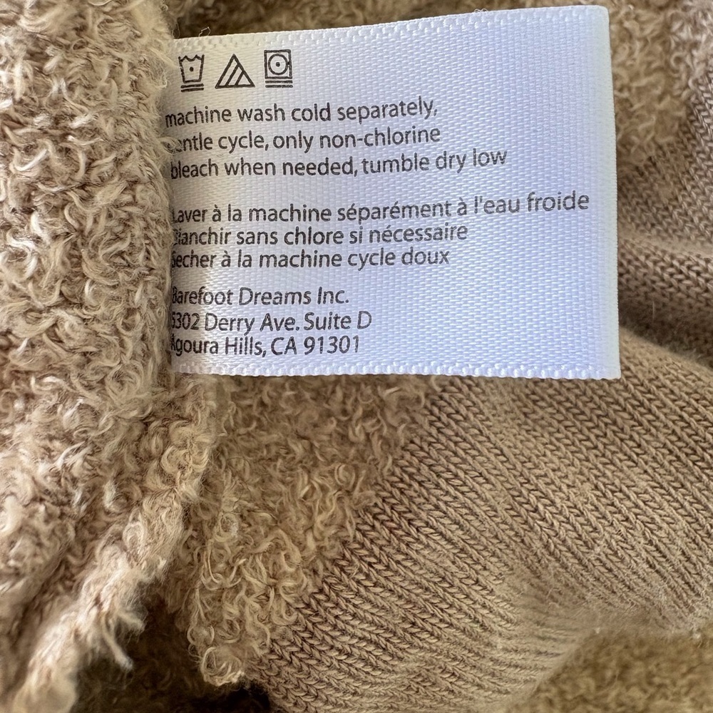 Barefoot Dreams CozyChic Taupe Circle Cardigan Size S Loungewear Soft‎ Grandma - Picture 10 of 11